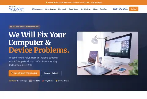 Local business website — in-home computer services