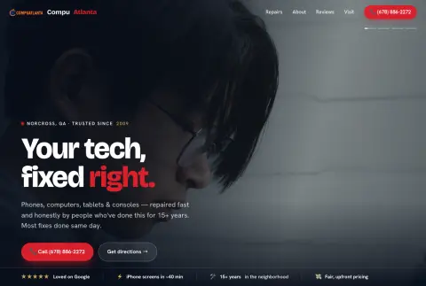 Local business website — phone and computer repair
