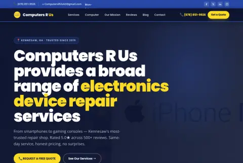 Local business website — repair services landing page