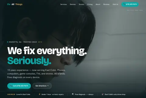 Local business website — device repair