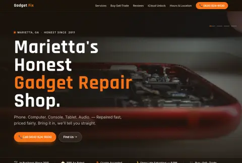 Local business website — gadget repair storefront