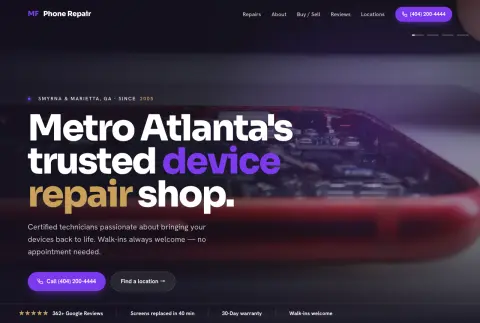 Local business website — phone repair
