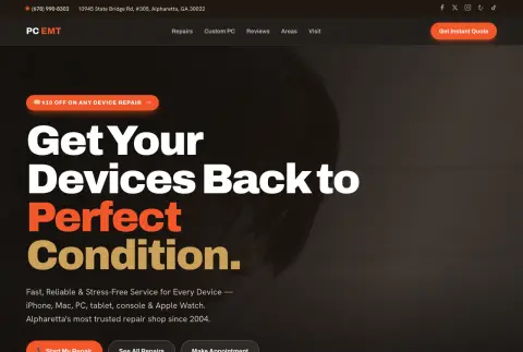 Local business website — computer emergency services