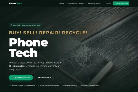 Local business website — phone technology services
