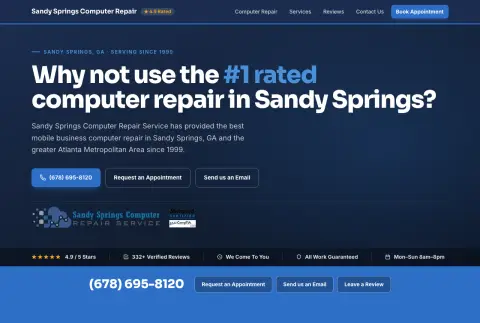 Local business website — computer repair services