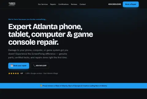 Local business website — screen repair