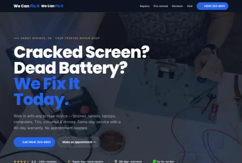 Local business website — repair services