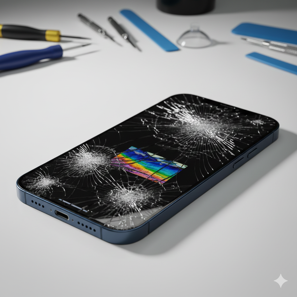 Broken iPhone 15 Pro Max screen repair