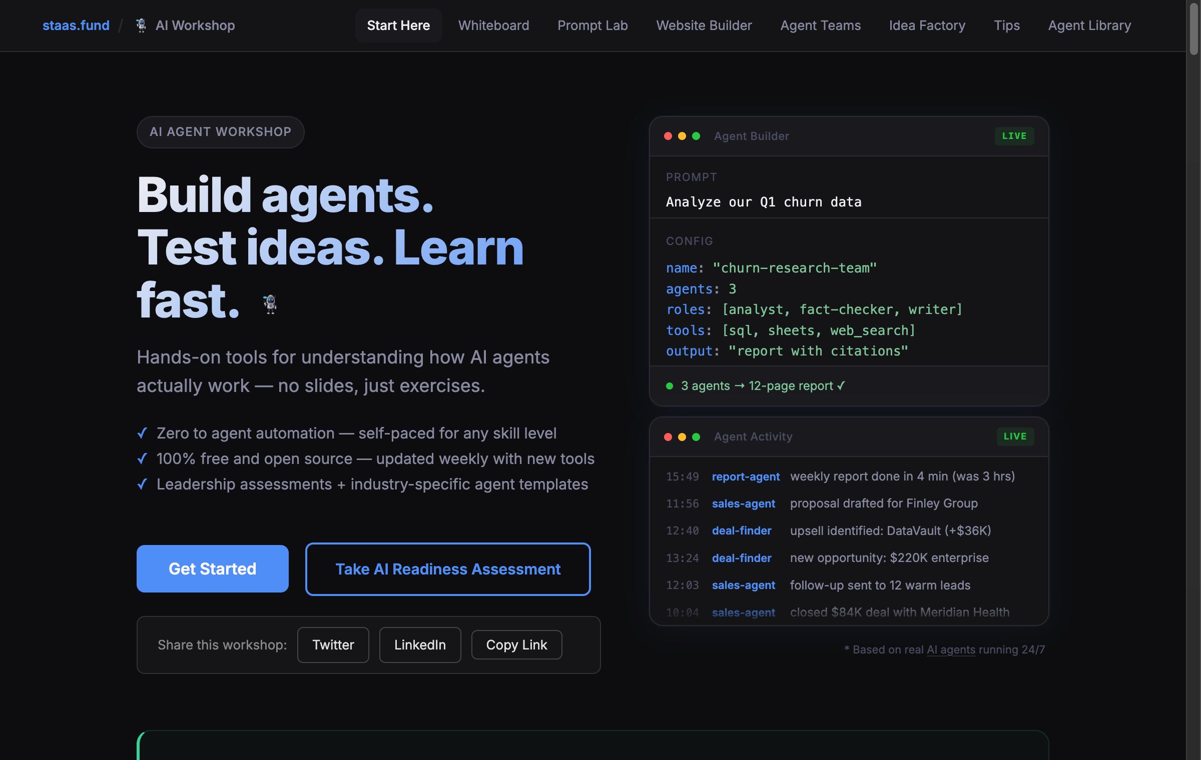 AI Workshop — learn to build agents