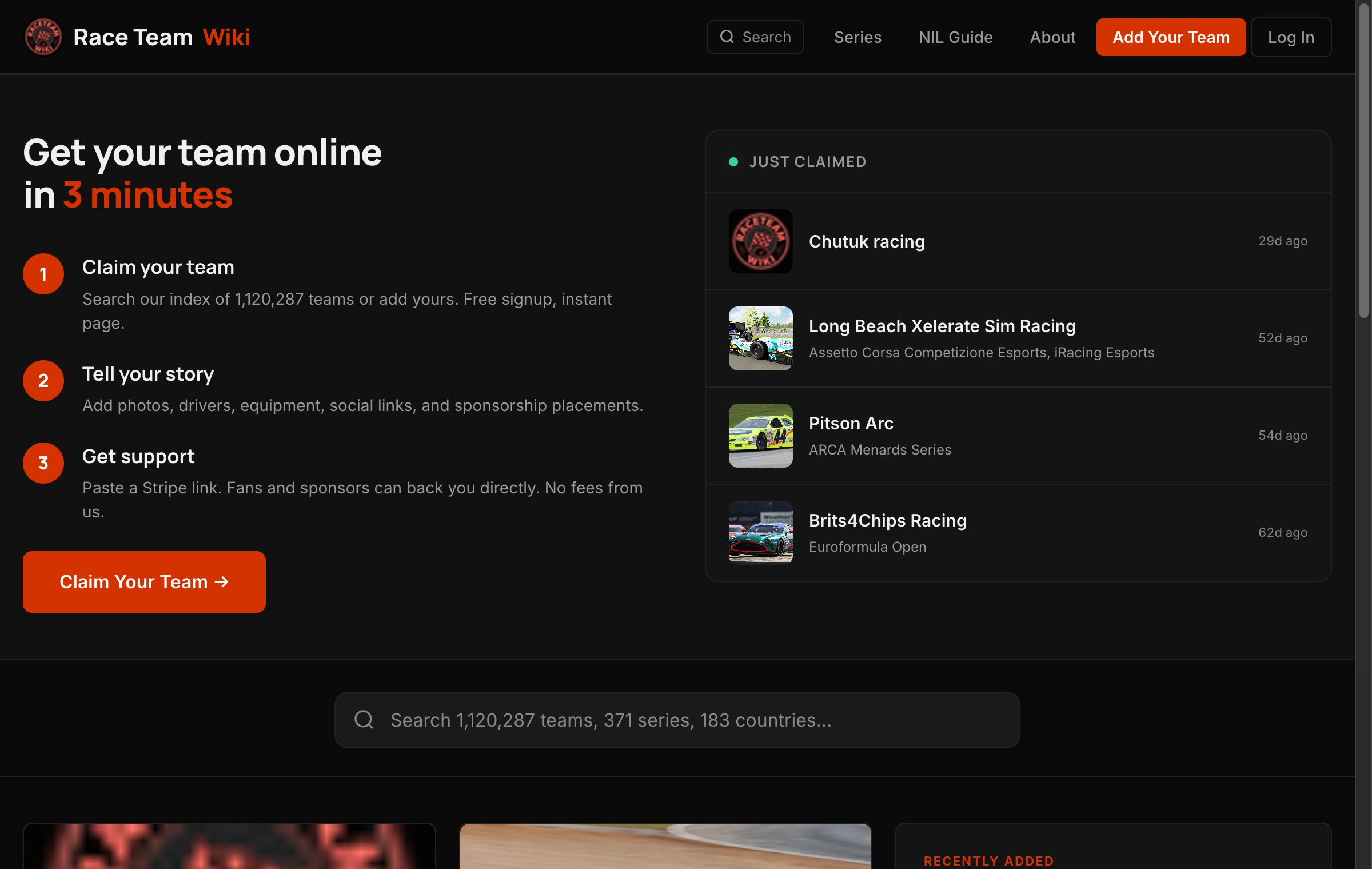 Raceteam.wiki — 1.1M race teams